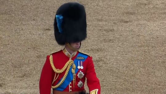 Prince William at Colonel's Review of Irish Guards for Trooping the Colour ahead of Jubilee parade 280522 CREDIT BFBS