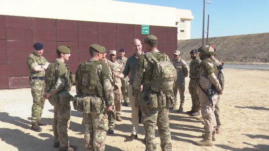 Prince William visits British troops in Kuwait.