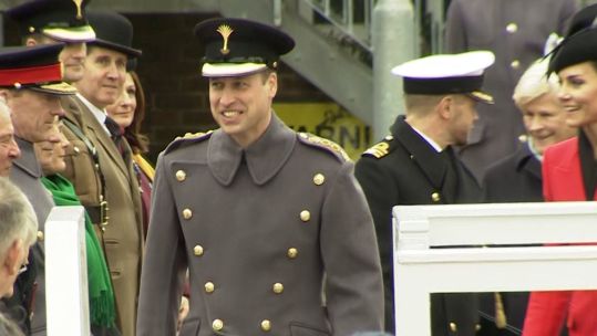 Prince and Princess of Wales join the Welsh Guards for St David's Day Parade 01032023 CREDIT BFBS