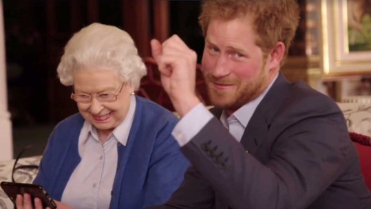 HM The Queen and HRH Prince Harry