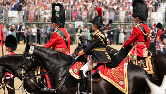 Princess Anne and Prince William together at Trooping the Colour in London (Picture: MOD Crown Copyright).
