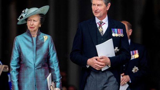 Princess Anne and Sir Timothy Laurence leave at the St Pauls Cathedral in London, on June 03, 2022 13062022 CREDIT dpa picture alliance Alamy Stock Photo