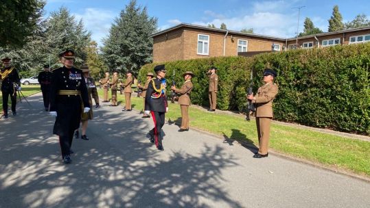 Princess Anne arrives at Gamecock Barracks