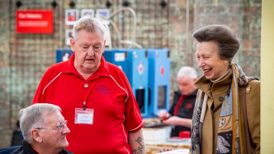 Princess Anne during a visit to the Poppy Factory in Edinburgh, Scotland
