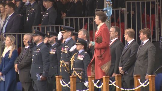 Princess Royal attending a ceremony to mark the reformation of 30 Squadron at RAF Brize Norton in Oxfordshire