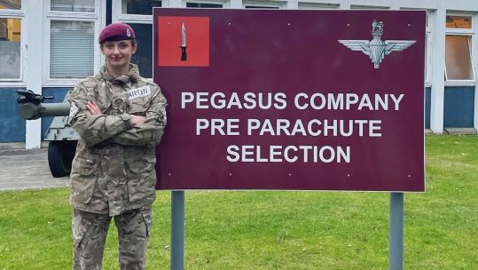 Private Carter, the first female soldier to pass the Parachute Regiment's P Company test