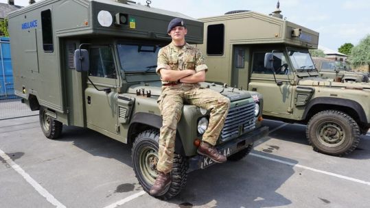 Private Michael Bunning, who performed CPR on two teenage boys after they had been pulled out of the sea (Picture: British Army).