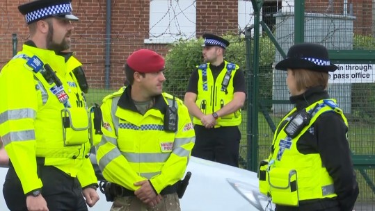 RMP with North Yorkshire officers outside Catterick Garrison