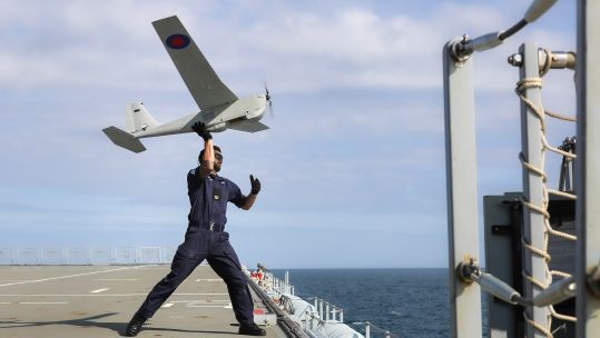 Puma Launches from HMS Albions flight deck 09102020 CREDIT ROYAL NAVY