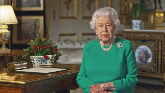 Queen Elizabeth II during her address to the nation