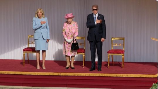 Queen US President Joe Biden First Lady Jill Biden Windsor Castle 130621 CREDIT POOL