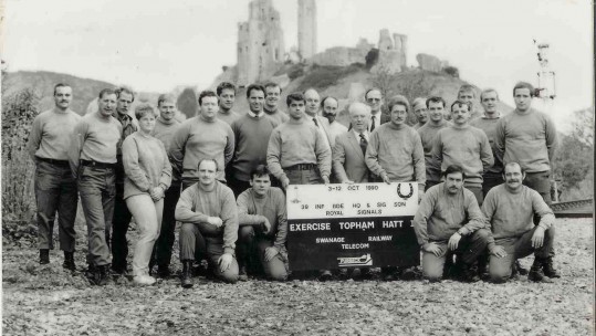 Blandford Camp's Royal Corps of Signals 1990 Swanage Railway Line volunteer team