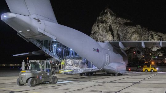 RAF A400M Aircraft Loaded With Covid Vaccines Brize Norton to MOD Gibraltar 16052021 CREDIT MOD_0.jpg