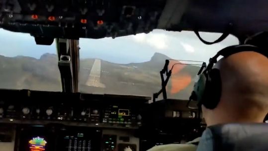 RAF C-17 makes difficult landing on St Helena in the Atlantic (Picture: RAF).