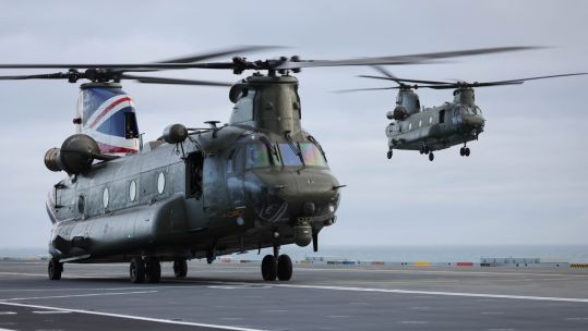 RAF CH-47 chinook embarked onboard of HMS Prince of Wales deck landing milestone 31012022 CREDIT NAVY MOD.jpg