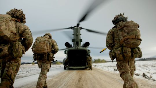 RAF Chinook taking place in Nato enhanced Forward Presence exercises in Estonia