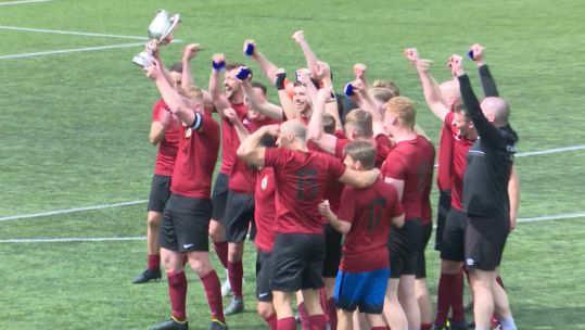 RAF Cosford lift RAF Cup trophy Credit BFBS DATE 12052022.jpg A 3-0 over RAF Marham was broadcast LIVE on the Forces News Facebook page.