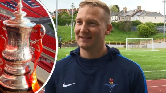 RAF FA Cup bearer Tom Claisse