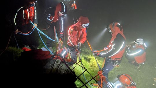 RAF Mountain Rescue Team during technical rope rescue training 11012024 CREDIT RAF