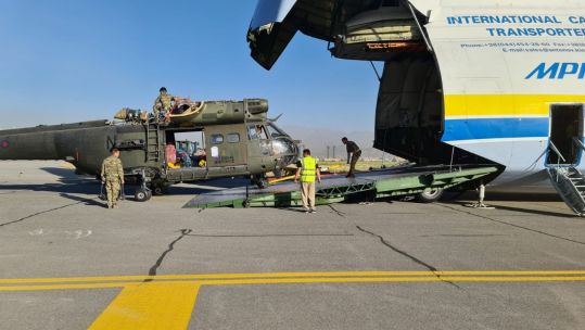 RAF Puma detachment returning from Afghanistan