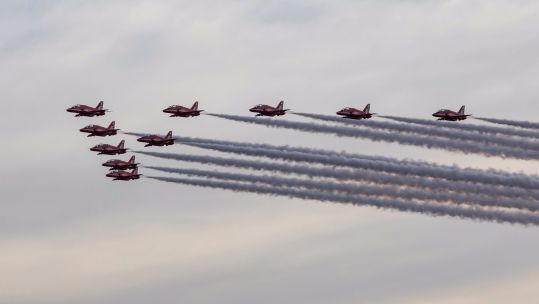 RAF Red Arrows undegoing 5 weeks of training during Exercise Springhawk in Greece DATE UNKNOWN CREDIT Twitter rafredarrows