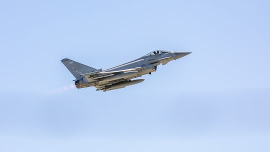 RAF Typhoon on NATO Air Policing mission supporting US and Italian JTAC exercise in Romania (Picture: RAF).