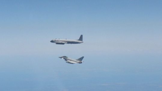 RAF Typhoon scrambled to intercept Russian military aircraft off the Baltic coast (Picture: RAF).