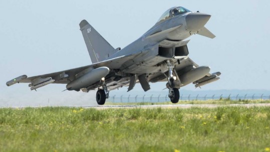 Four RAF Typhoons are currently in Romania on a NATO mission (Picture: MoD).