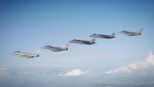 AF Typhoon, French AIr Force Rafale, USAF F35-A and on Ex Atlantic Trident