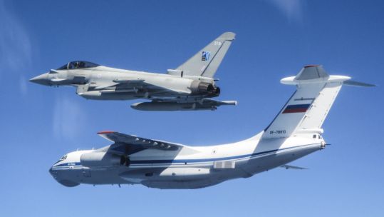 RAF escorts IL-76 near Estonian airspace (Picture: MOD).