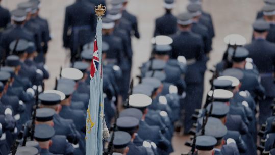 RAF on parade with colour