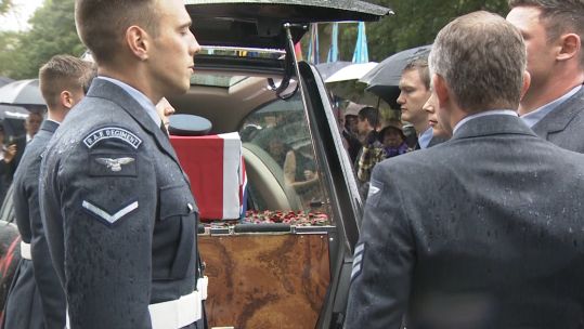 RAF personnel attend funeral of Oswald Dixon 091019 CREDIT BFBS.jpg
