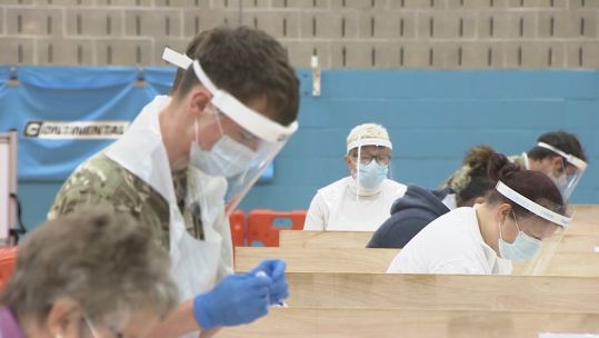 RAF personnel in Merthyr Tydfil Wales deliver mass testing coronavirus covid 261120 CREDIT BFBS.jpg