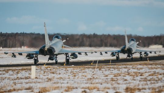 RAF personnel operating Typhoon fast jets in Estonia