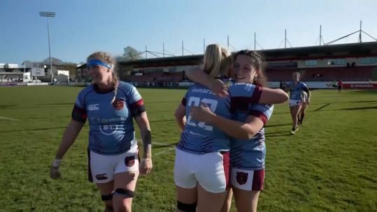 RAF women celebrate beating Royal Navy in IS Rugby Championships 2024