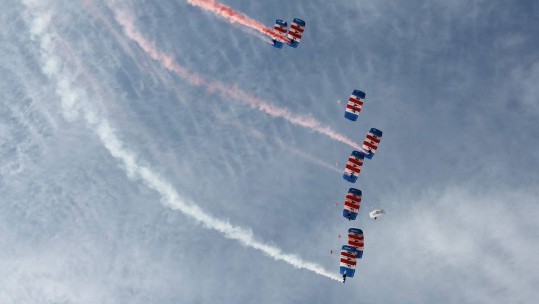 Queen's Baton Relay Commonwealth Games RAF Falcons Parachute Display Team Credit RAF Brize Norton