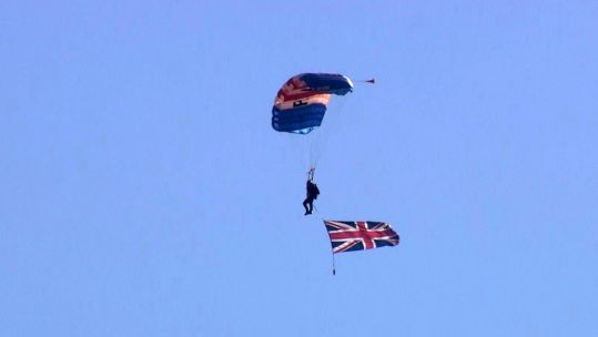 RAF Falcons first jump of the season April 2023 CREDIT BFBS