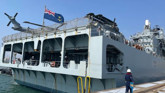 RFA Argus alongside in India 270324 CREDIT UKinIndia X.