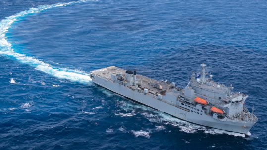 RFA Argus at sea in Caribbean drug bust operation