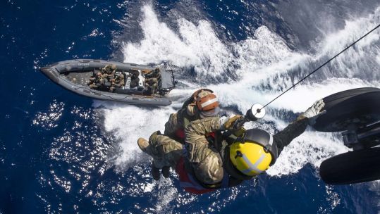 RFA Argus crew train in preparation for storm season (Picture: Royal Navy)