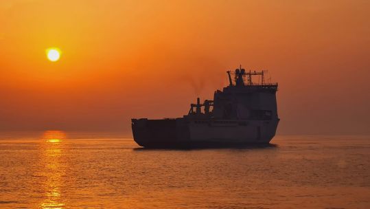 RFA Cardigan Bay at sunset 02052021 CREDIT ROYAL NAVY