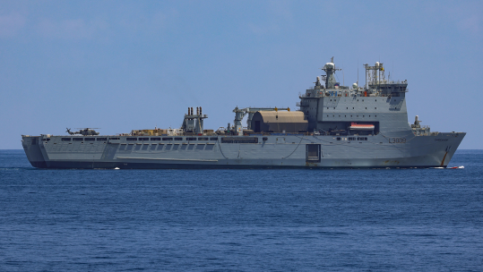 RFA Cardigan Bay will provide a vital link in supplying the people of Gaza CREDIT Royal Navy