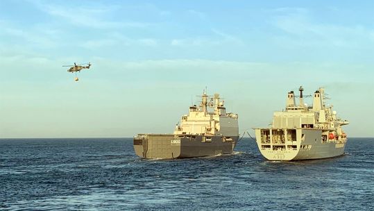 Cover image: RFA Fort Victoria has been training alongside other ships, including HMS Northumberland, following a refit last year (Picture: Royal Navy).
