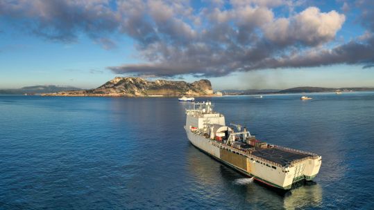RFA Lyme Bay arrives in Gibraltar