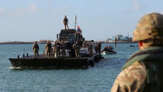 RFA Mounts Bay HADR teams delivering aid to Great Abaco in the Bahamas 050919 CREDIT MOD