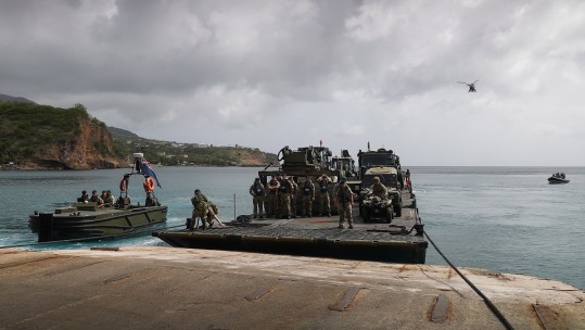  RFA Mounts Bay in disaster relief exercise at Montserrat