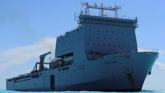 Cover Image: RFA Mounts Bay during the response to Hurricane Dorian (Picture: MOD).