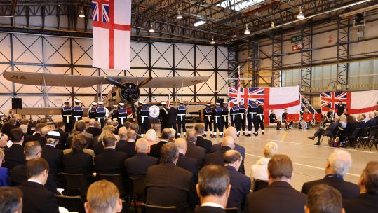 RNAS Yeovilton hosts a ceremony to mark the commissioning of HMS Pegasus (Picture: Royal Navy).