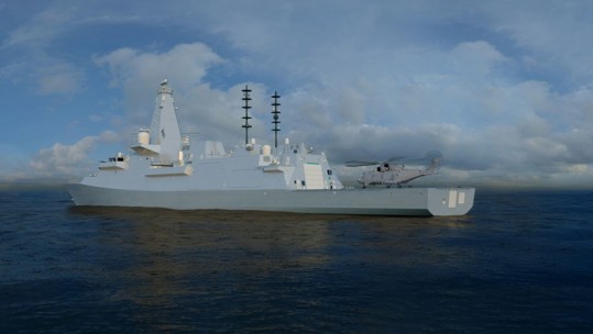 Type 26 Frigate model - From Royal Navy website