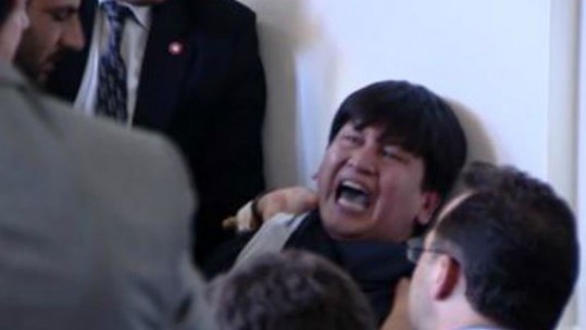 Protester Punched At RUSI